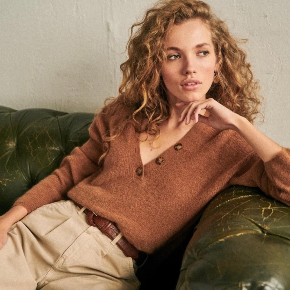 Sezane Willie Jumper, Camel, size xs